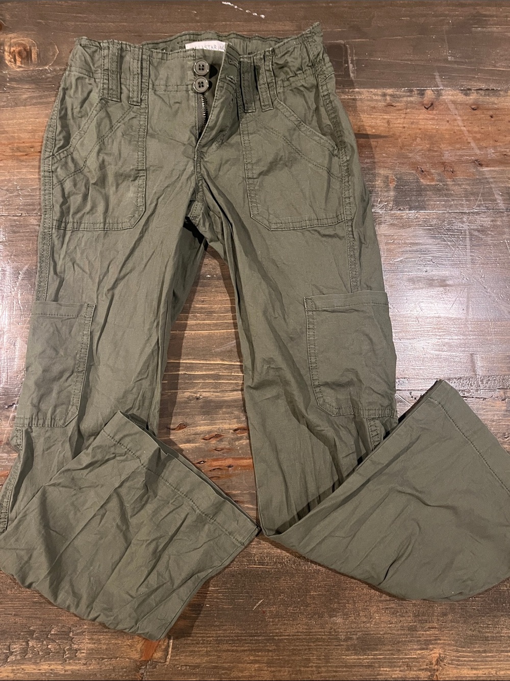 Vanilla Star Olive Green Cargo Pants for Kids